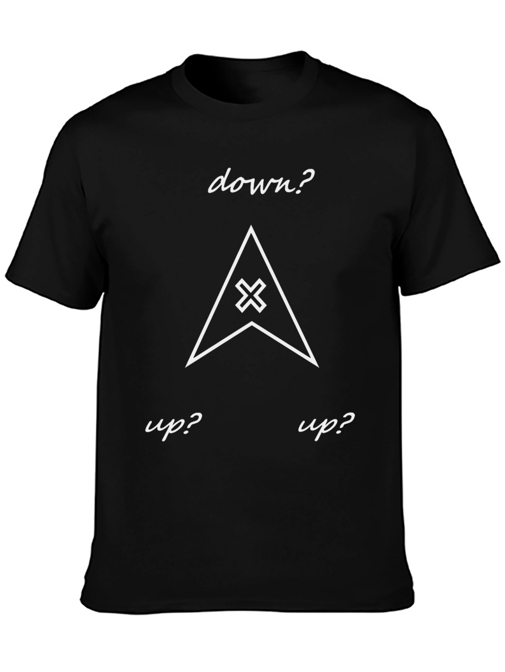 Up? Down? Graphic Tee - Black Cotton T-Shirt