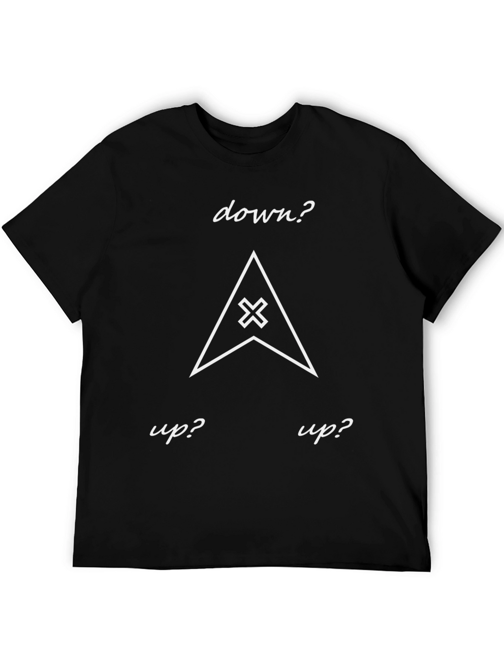 Up? Down? Graphic Tee - Black Cotton T-Shirt