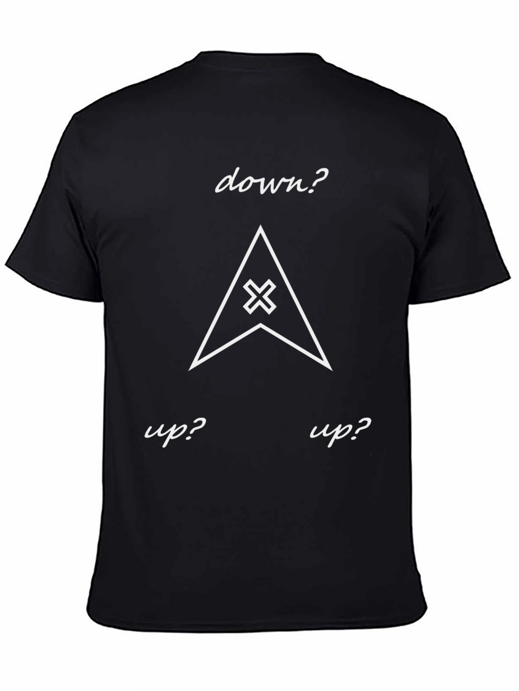 Up? Down? Graphic Tee - Black Cotton T-Shirt