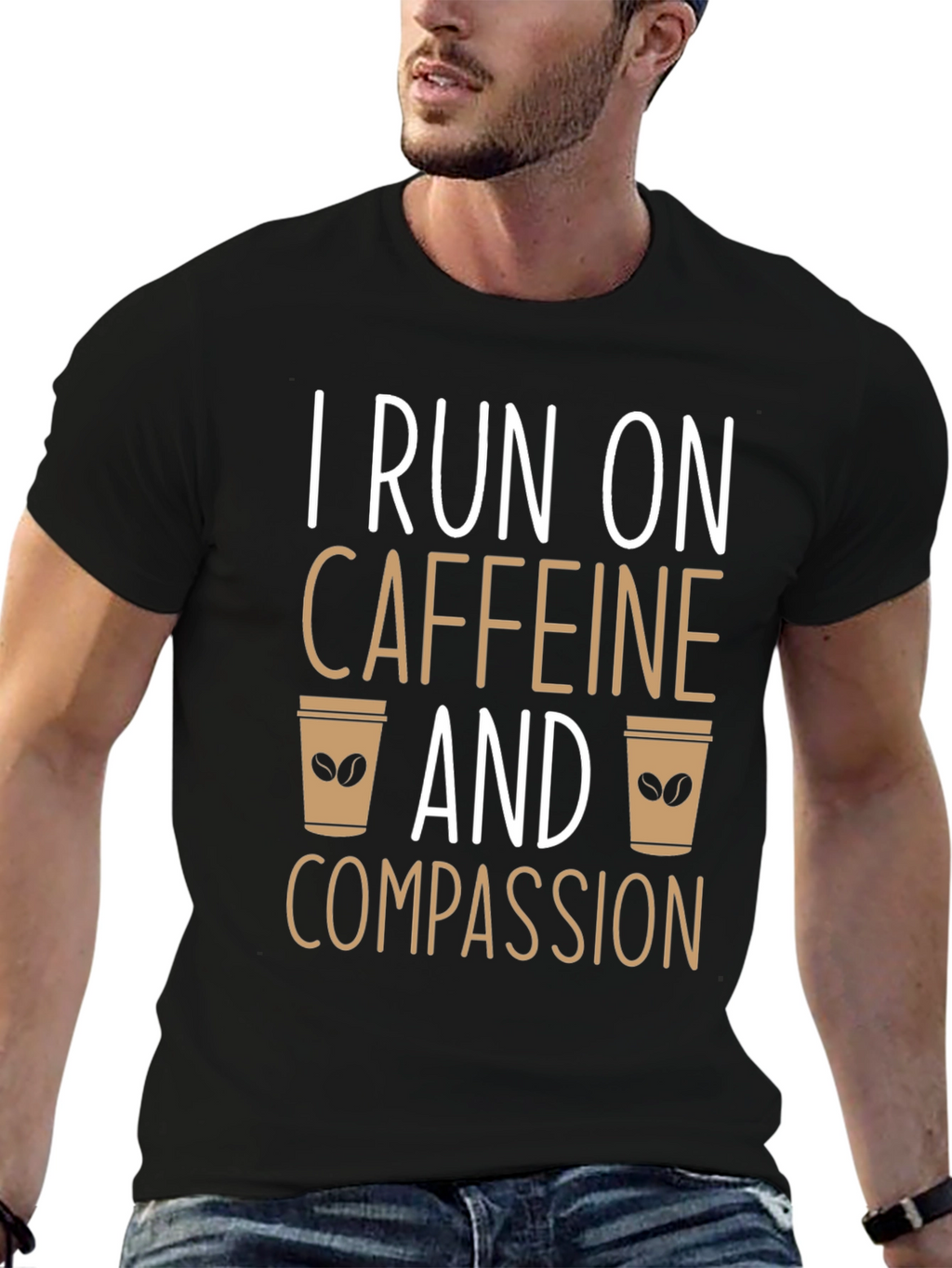Caffeine and Compassion Graphic T-Shirt