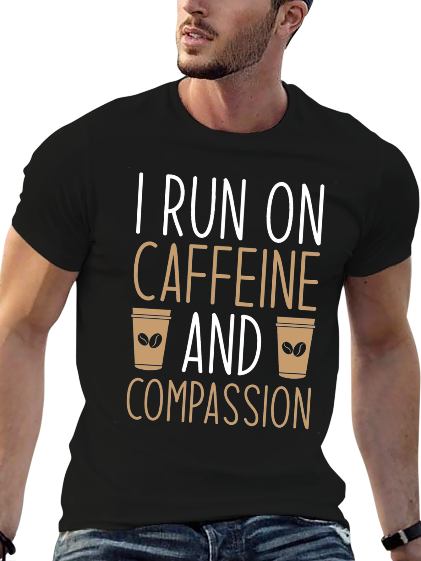 Caffeine and Compassion Graphic T-Shirt