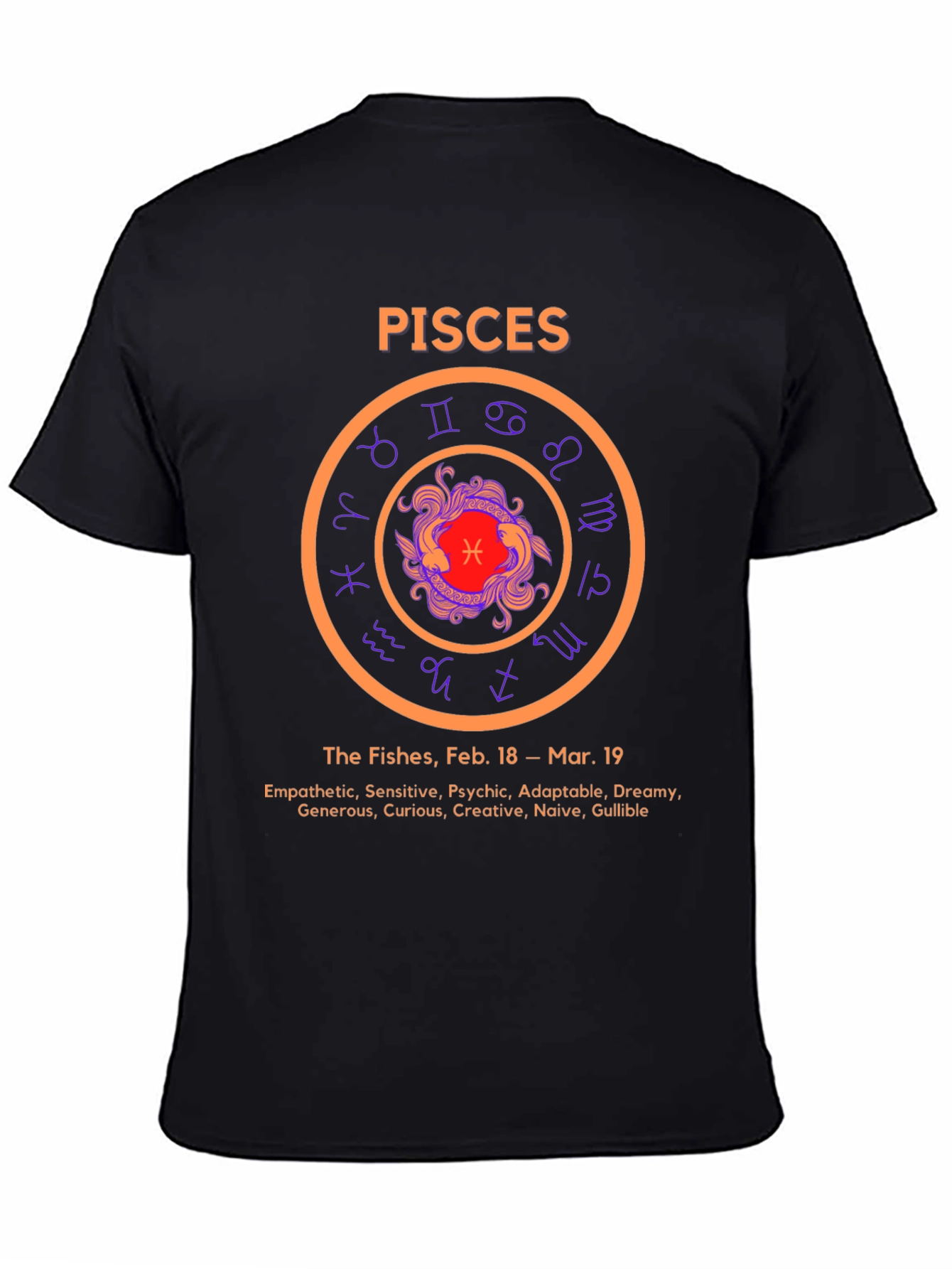 Pisces Zodiac T-Shirt: The Fishes Feb 18 - Mar 19