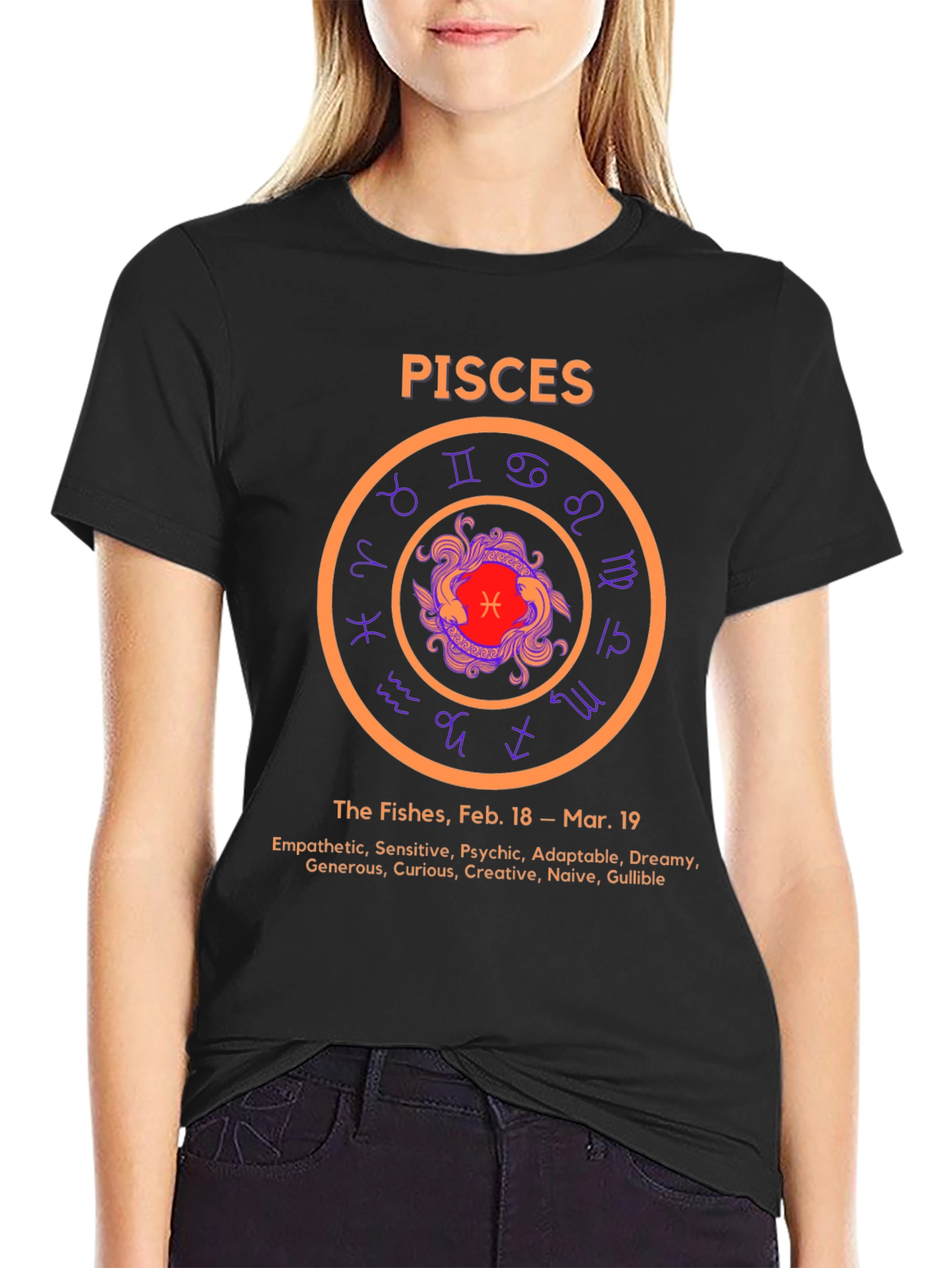 Pisces Zodiac T-Shirt: The Fishes Feb 18 - Mar 19