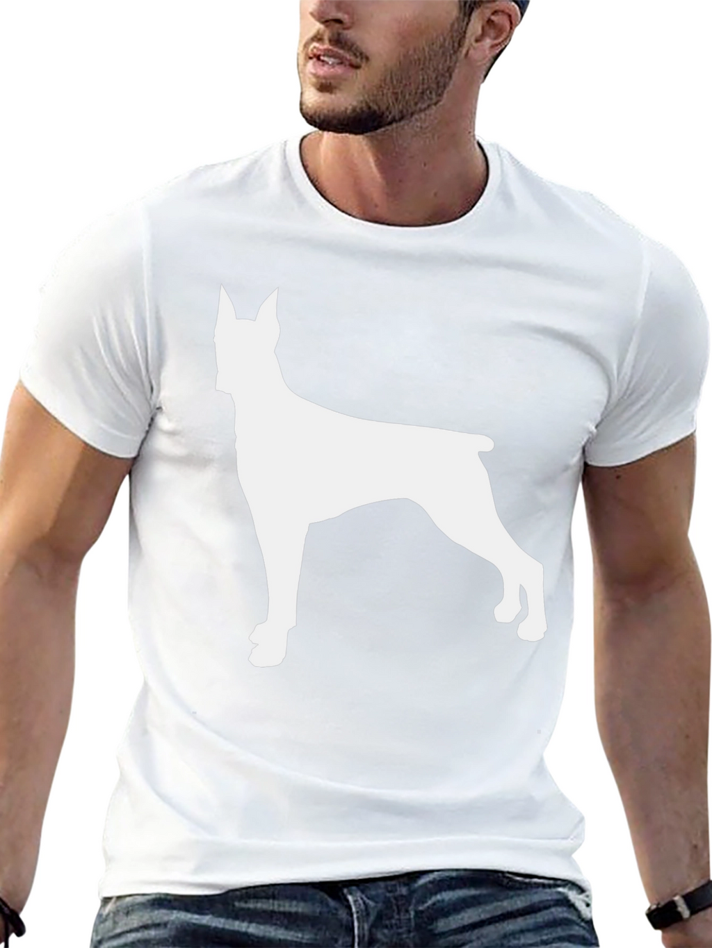 Dog Silhouette Graphic Tee - Black
