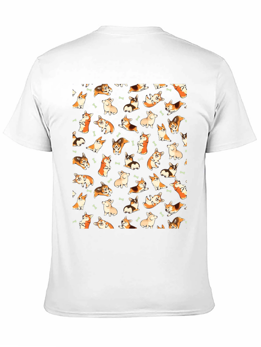 Corgi Pattern T-Shirt - Black