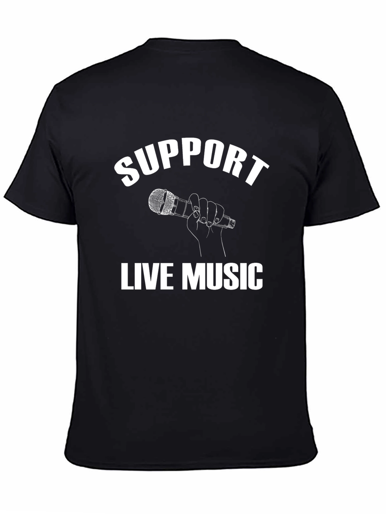 Support Live Music Graphic Tee - Black