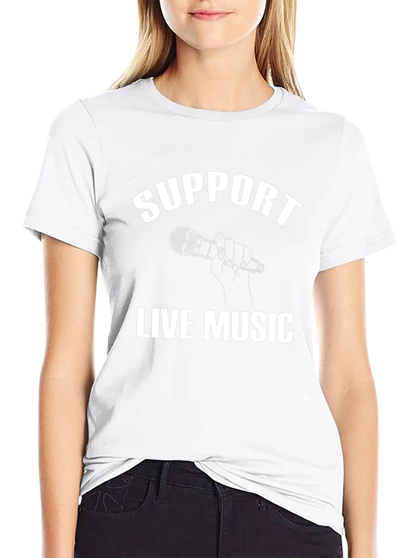 Support Live Music Graphic Tee - Black