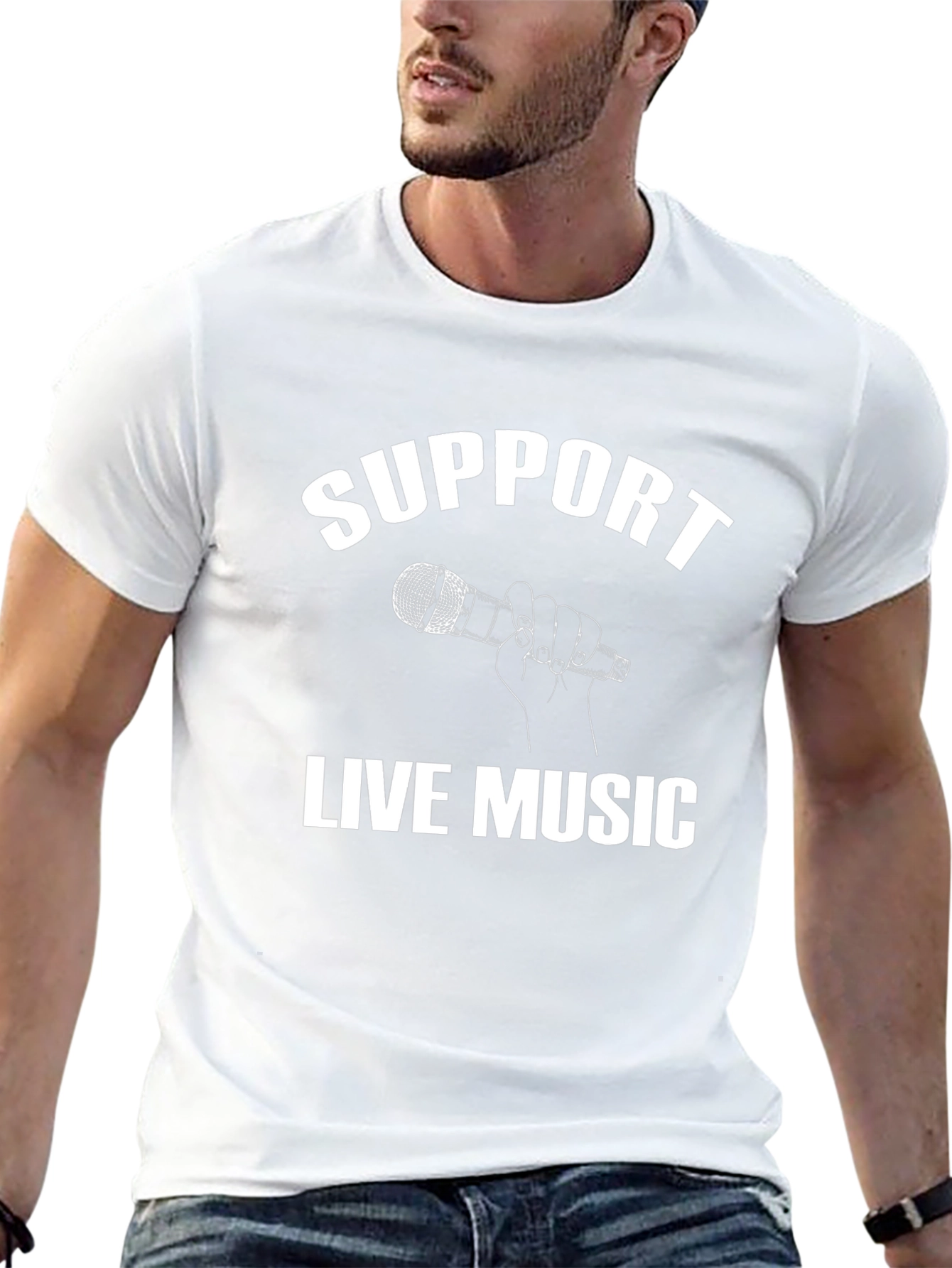 Support Live Music Graphic Tee - Black