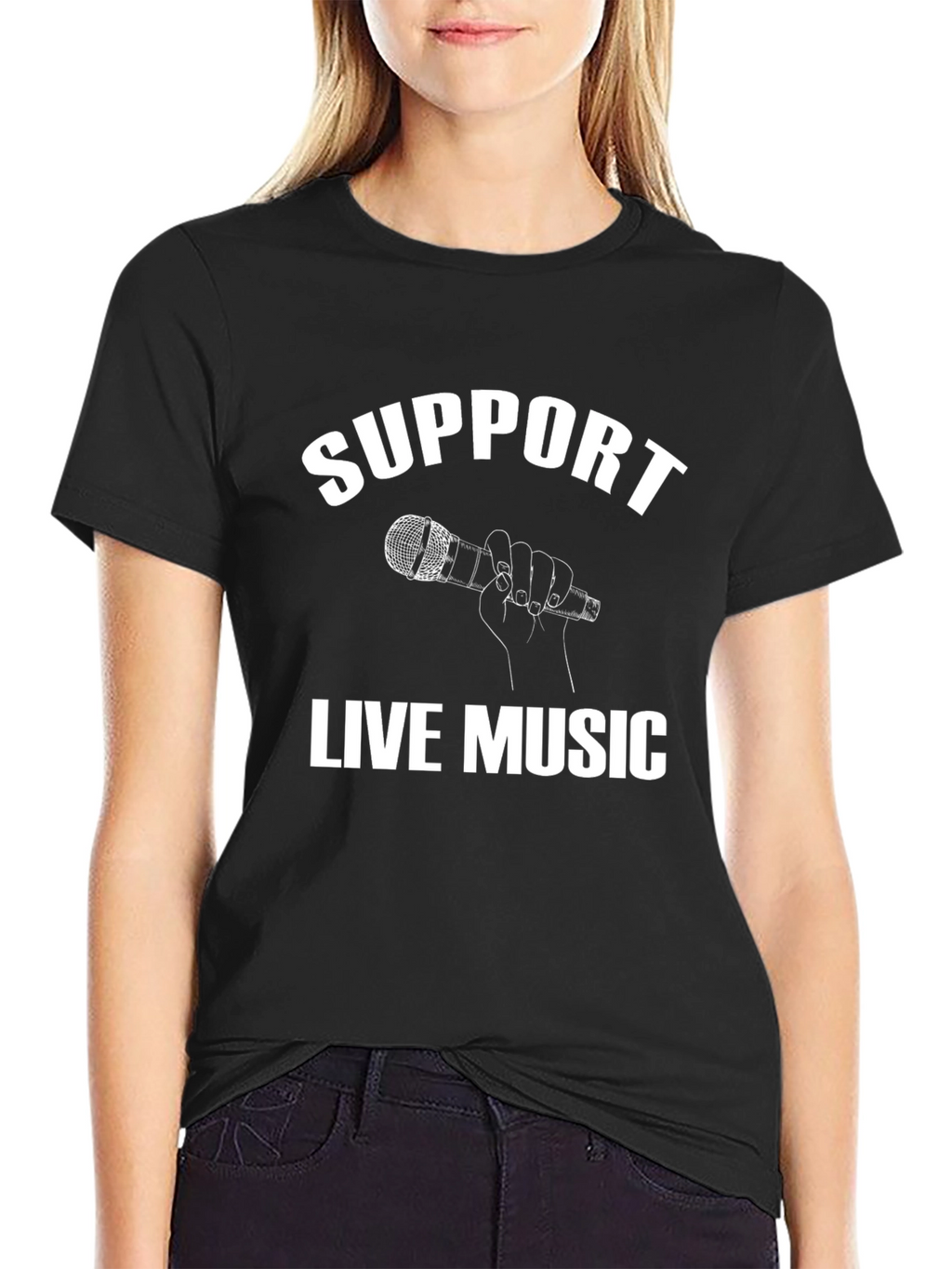 Support Live Music Graphic Tee - Black