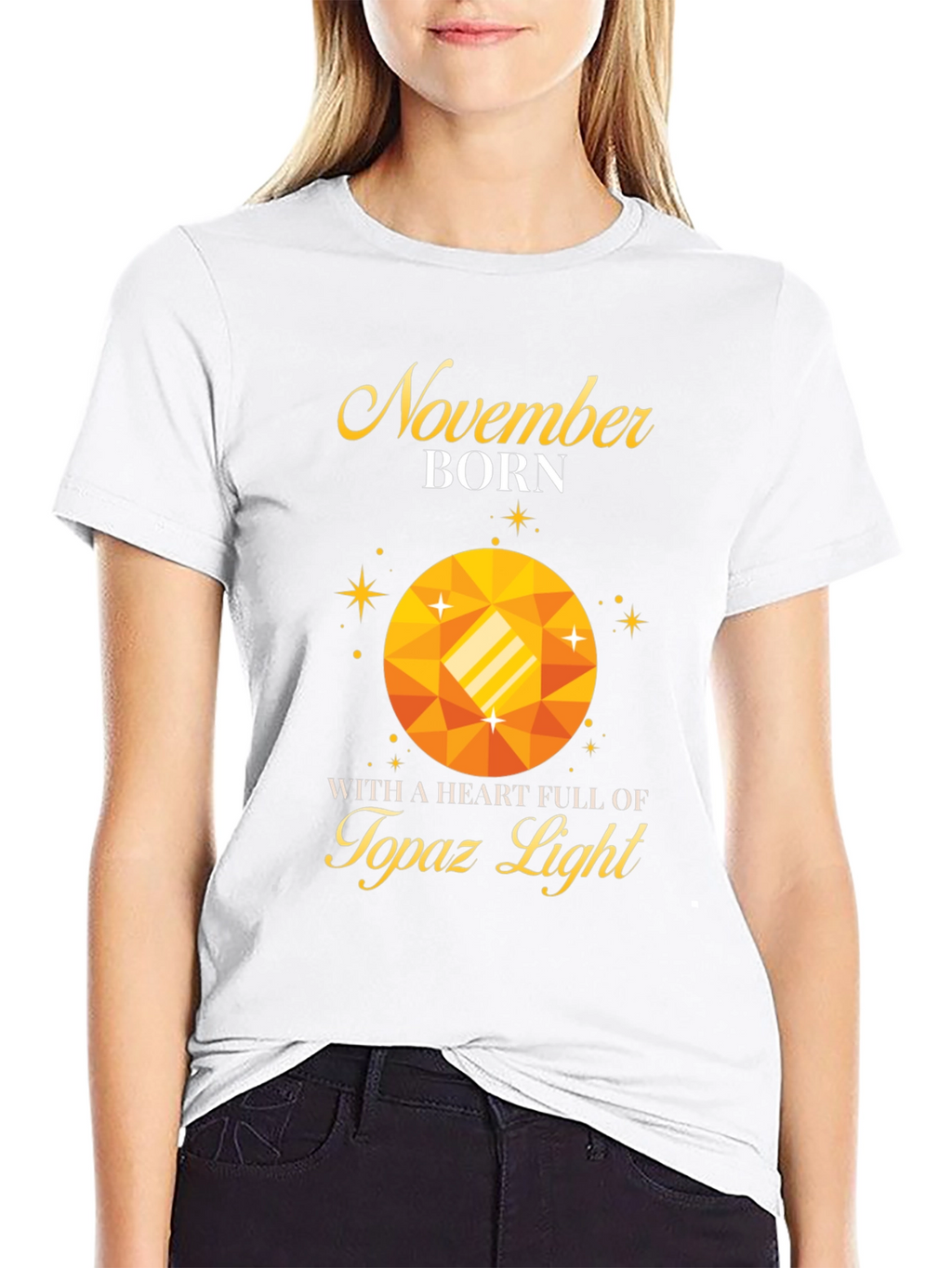 November Born Topaz Gemstone T-Shirt