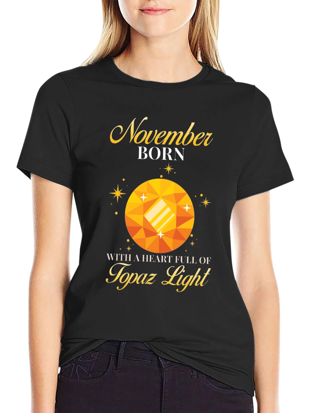 November Born Topaz Gemstone T-Shirt