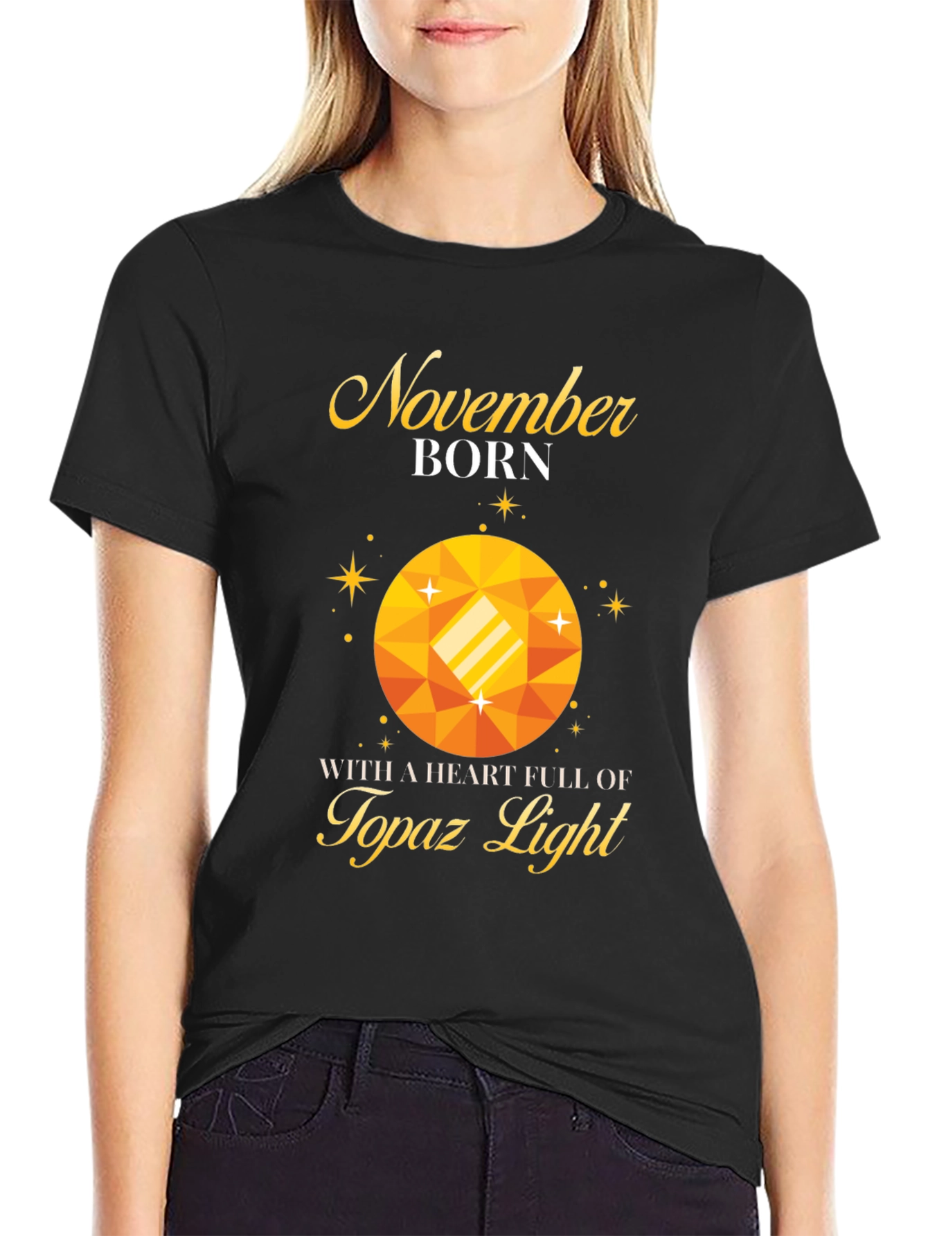 November Born Topaz Gemstone T-Shirt