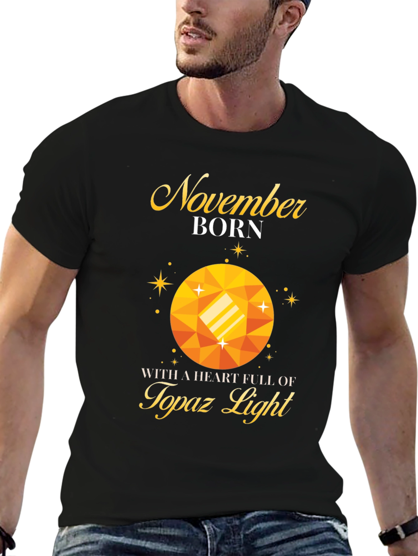 November Born Topaz Gemstone T-Shirt