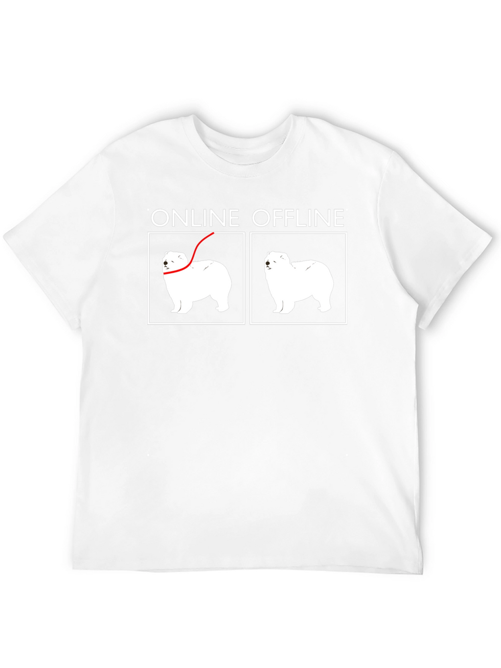 Online Offline Dog Graphic T-Shirt
