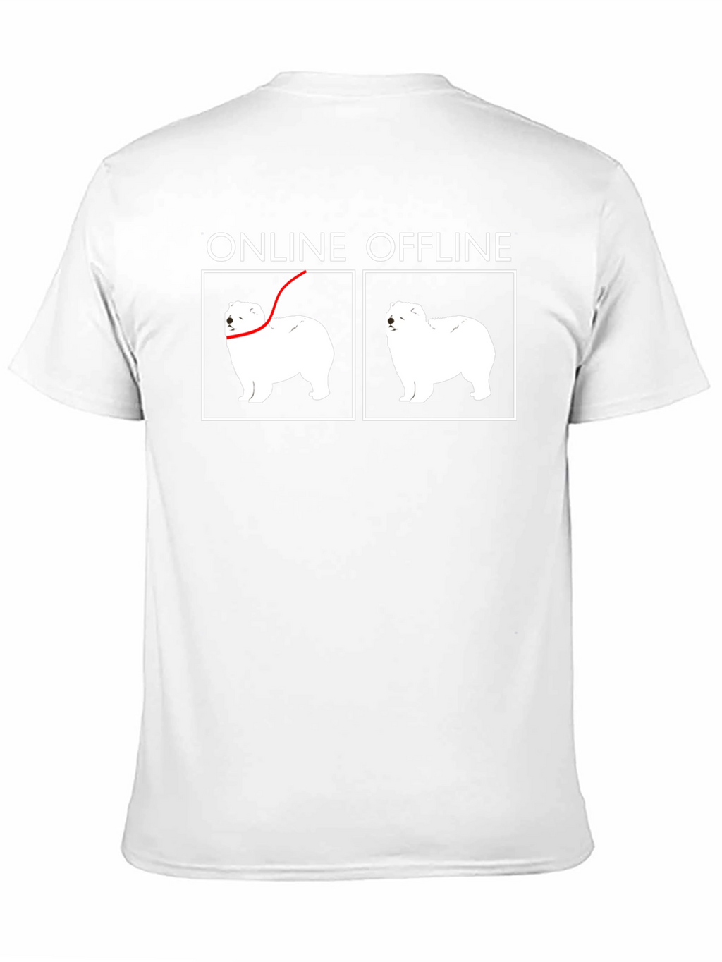 Online Offline Dog Graphic T-Shirt