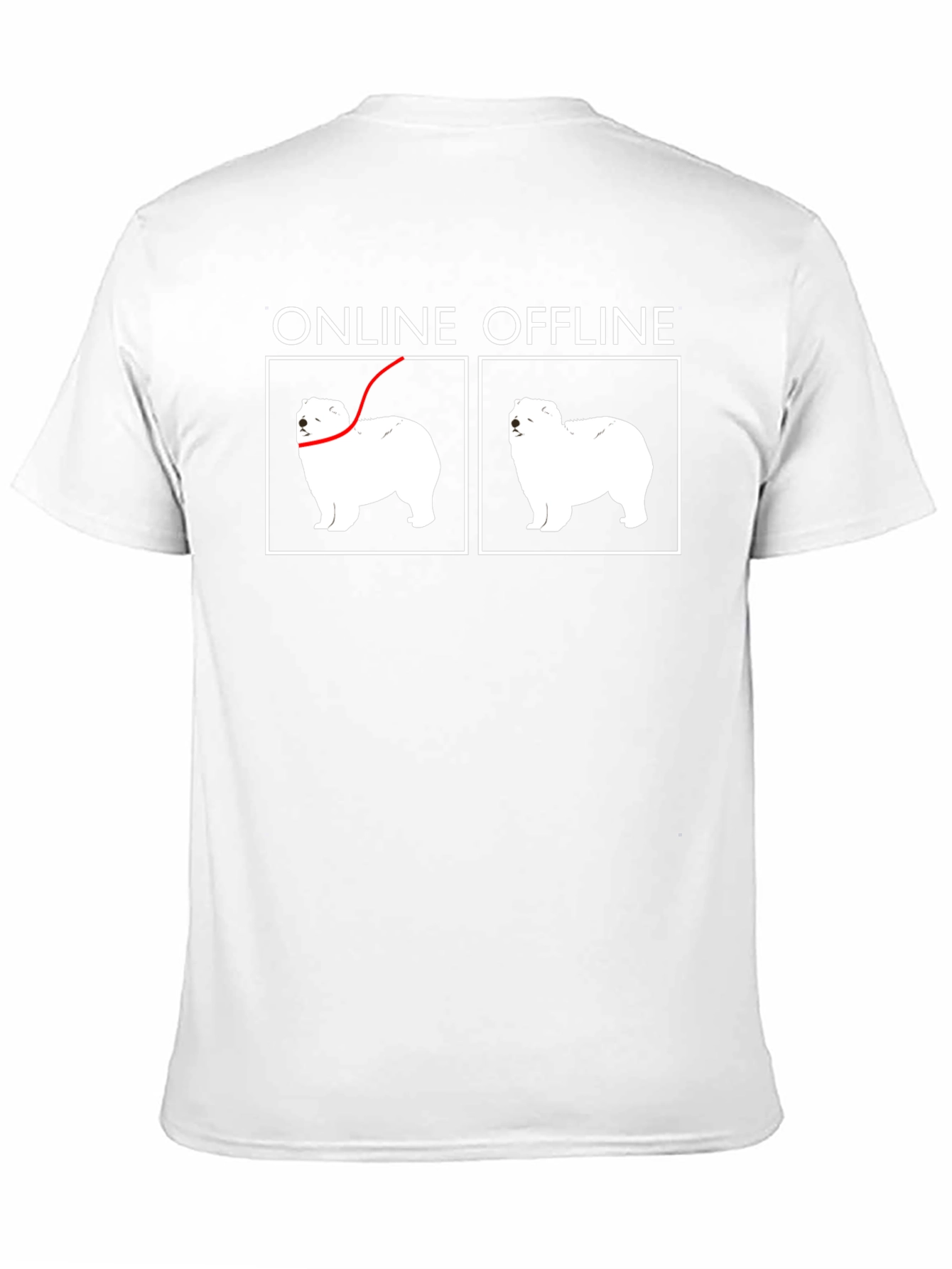 Online Offline Dog Graphic T-Shirt