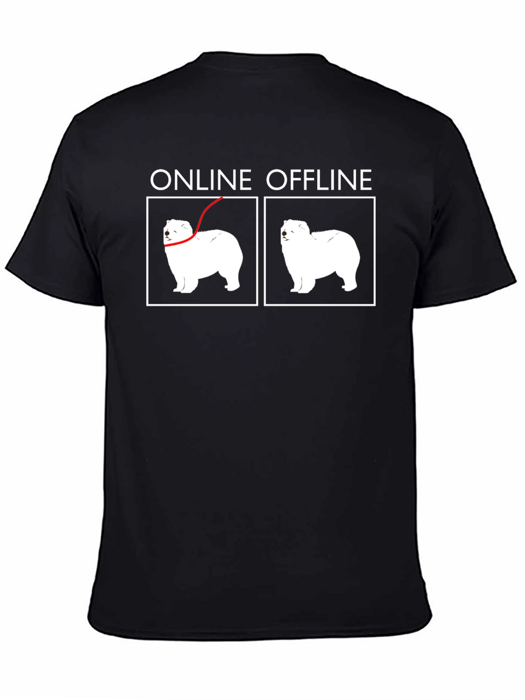 Online Offline Dog Graphic T-Shirt
