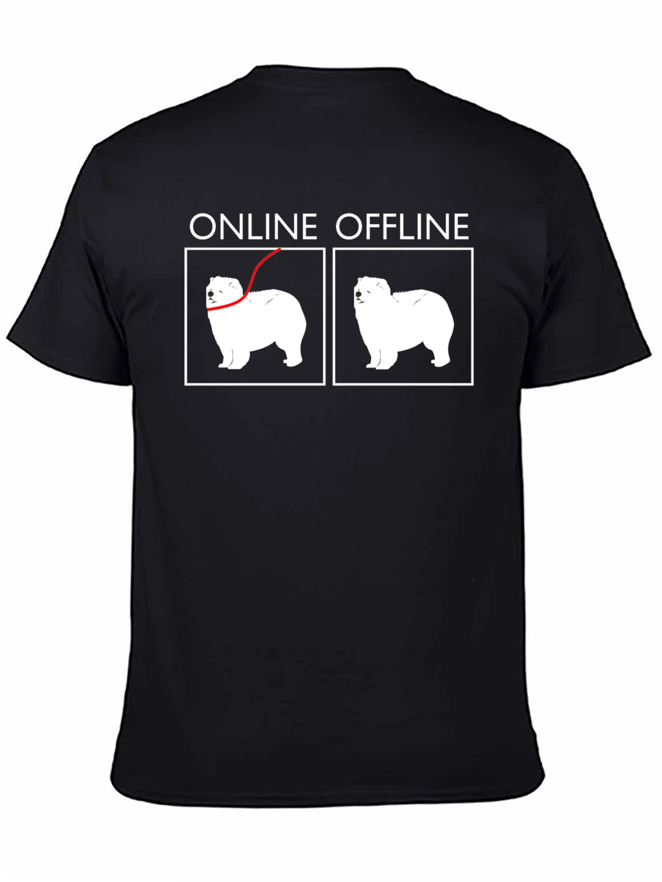 Online Offline Dog Graphic T-Shirt