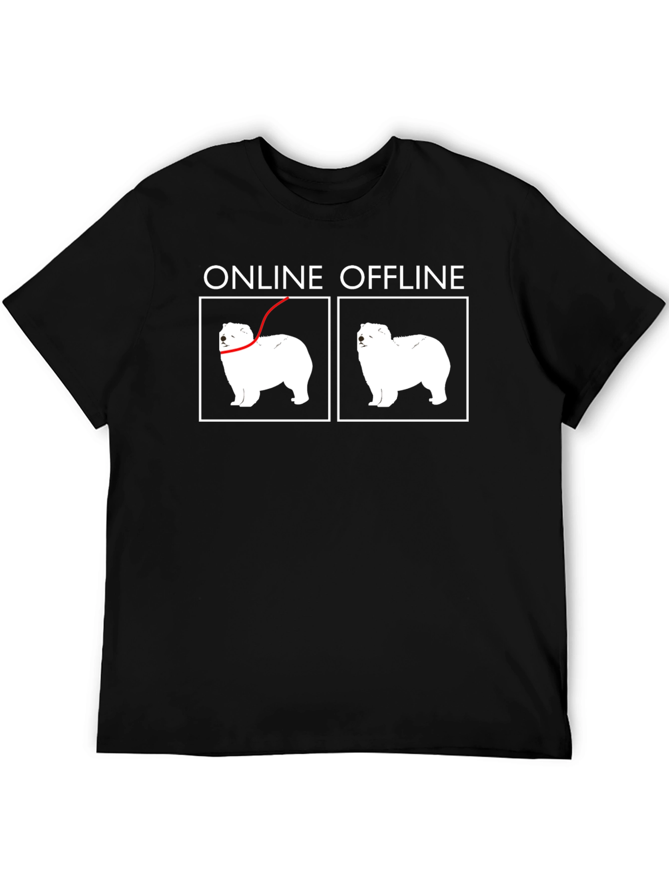 Online Offline Dog Graphic T-Shirt