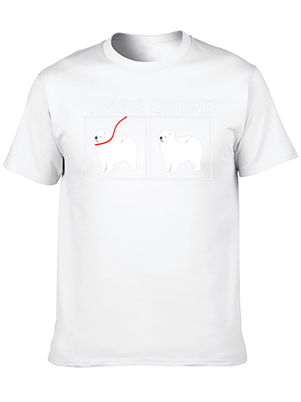 Online Offline Dog Graphic T-Shirt