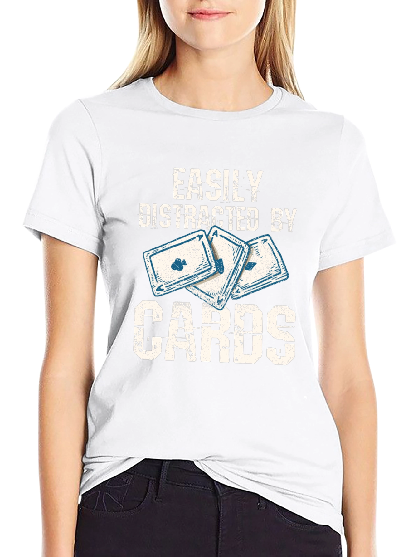 Easily Distracted By Cards - Graphic T-Shirt