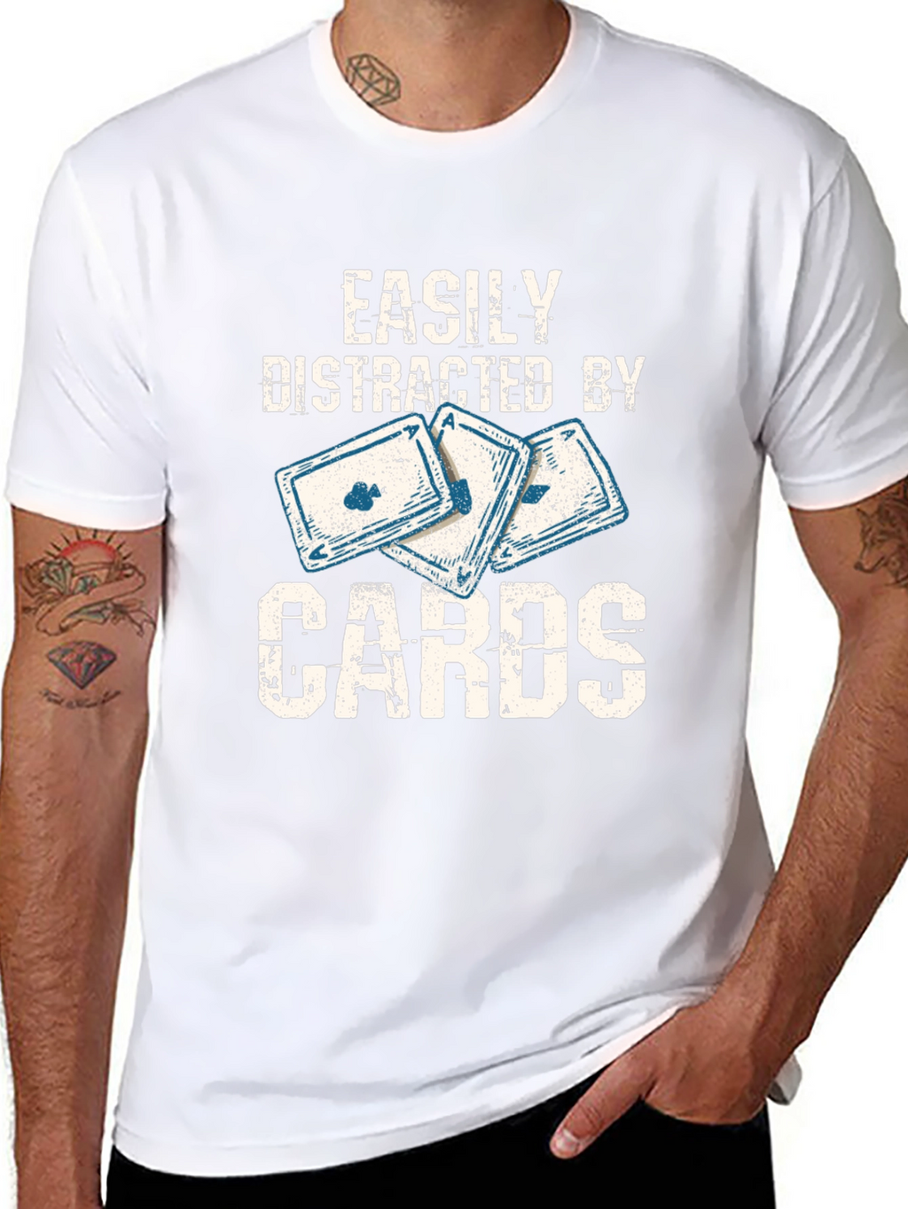 Easily Distracted By Cards - Graphic T-Shirt