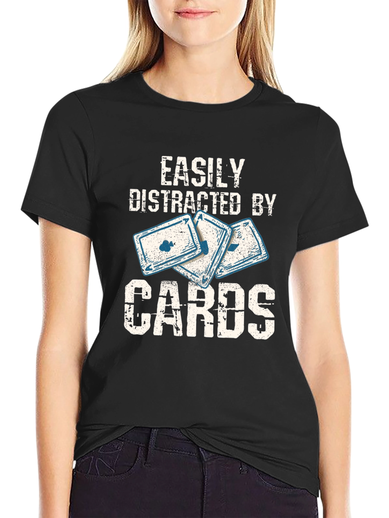Easily Distracted By Cards - Graphic T-Shirt