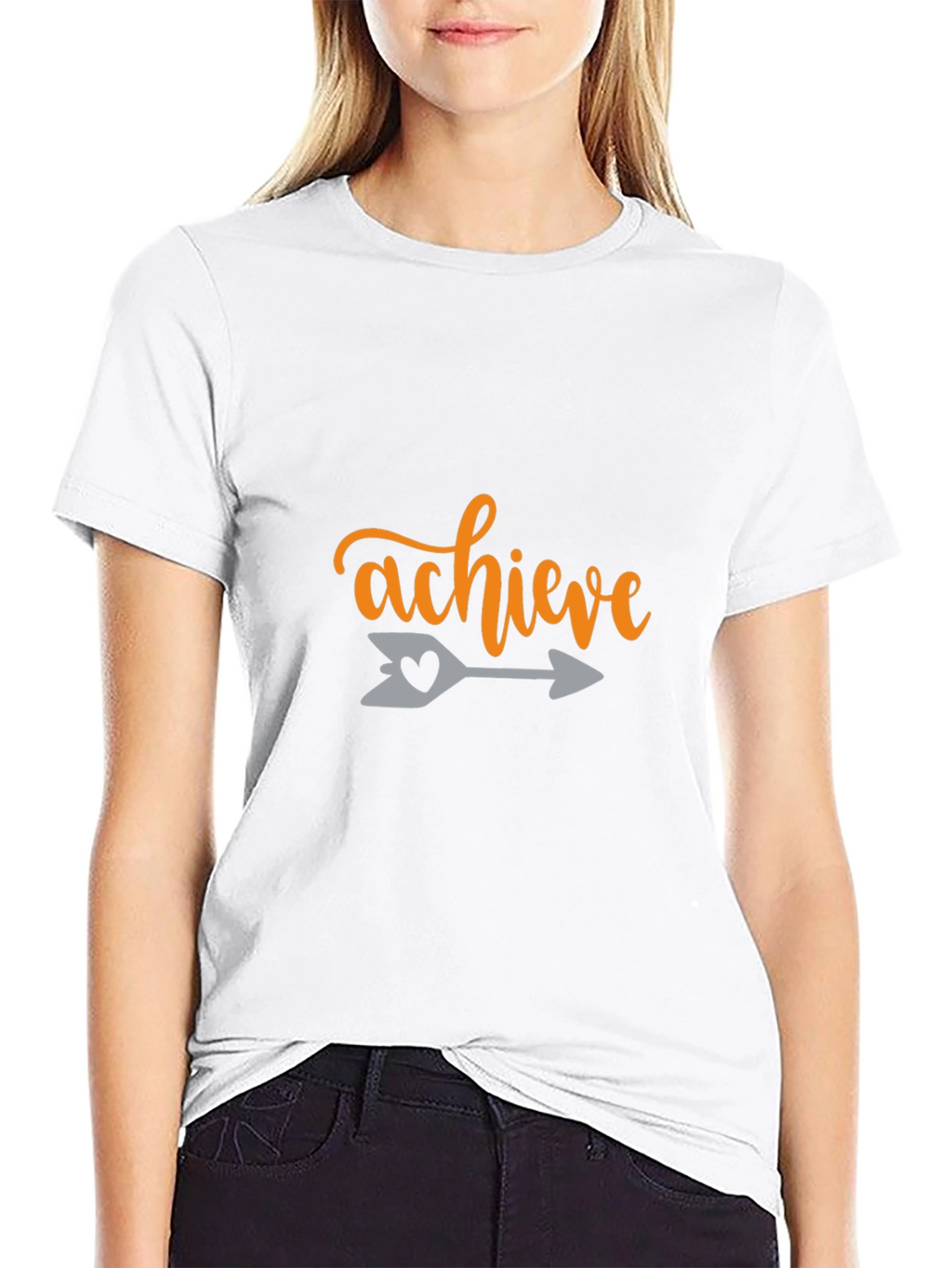 Achieve Graphic Tee - Black Cotton Blend Shirt
