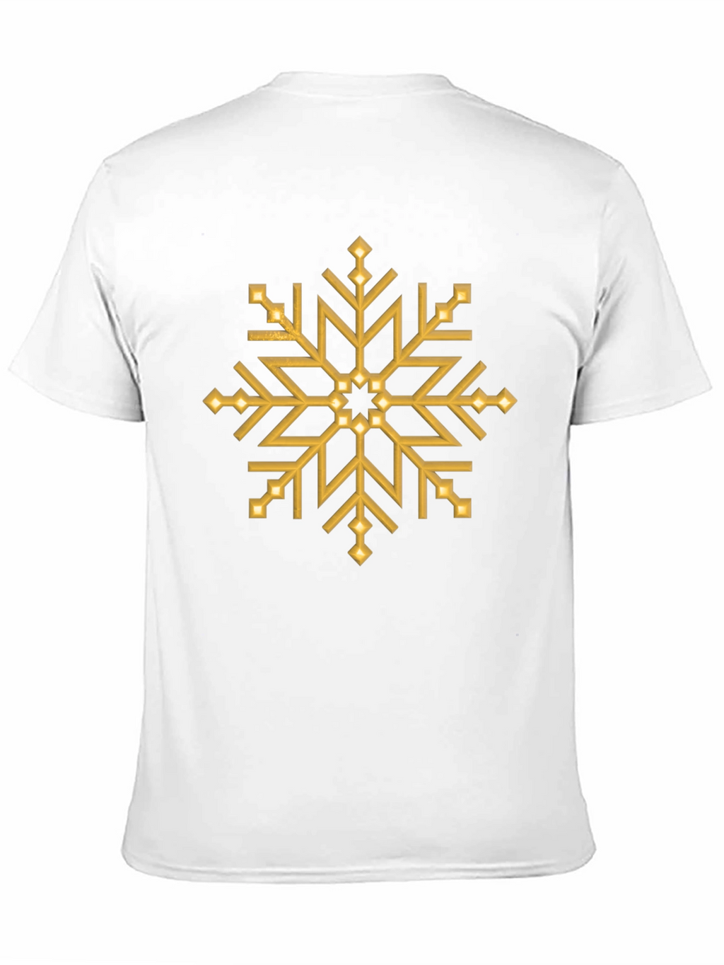 Gold Snowflake Graphic Print Black T-Shirt