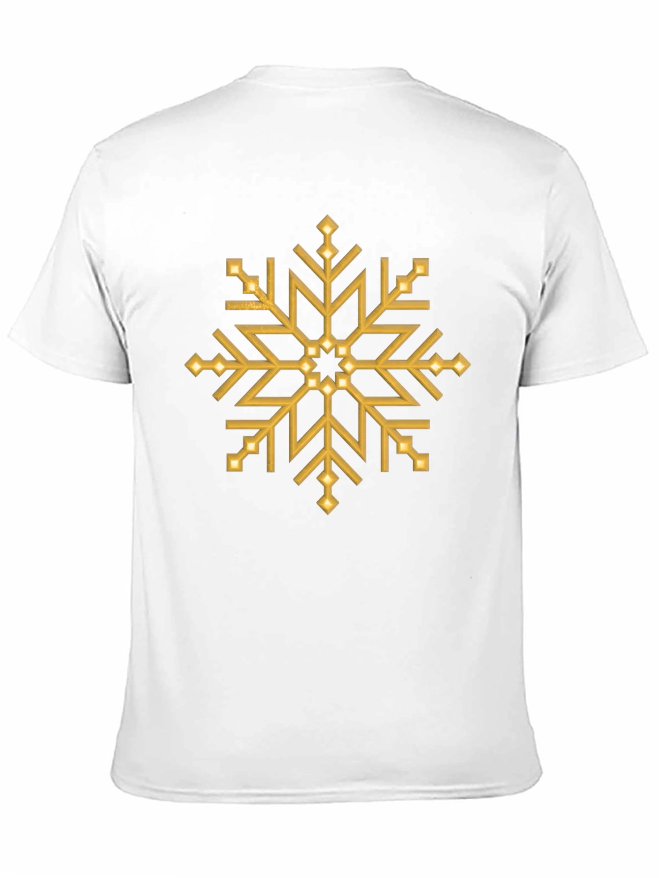 Gold Snowflake Graphic Print Black T-Shirt