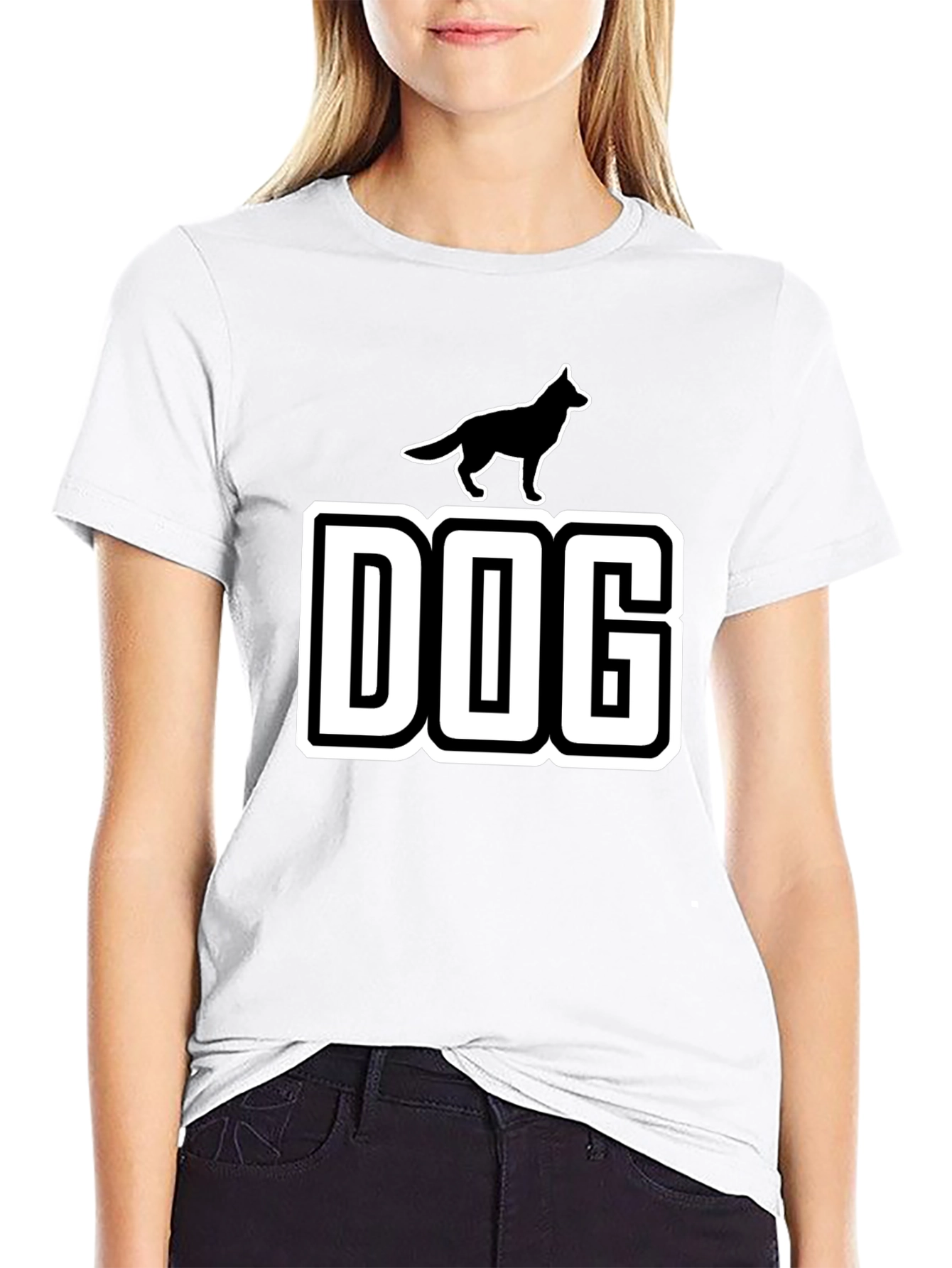 Dog Silhouette Graphic T-Shirt