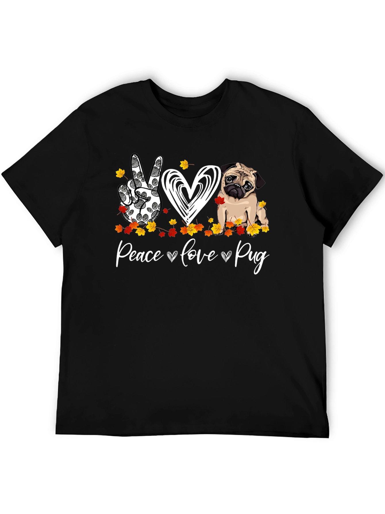 Peace Love Pug Graphic T-Shirt