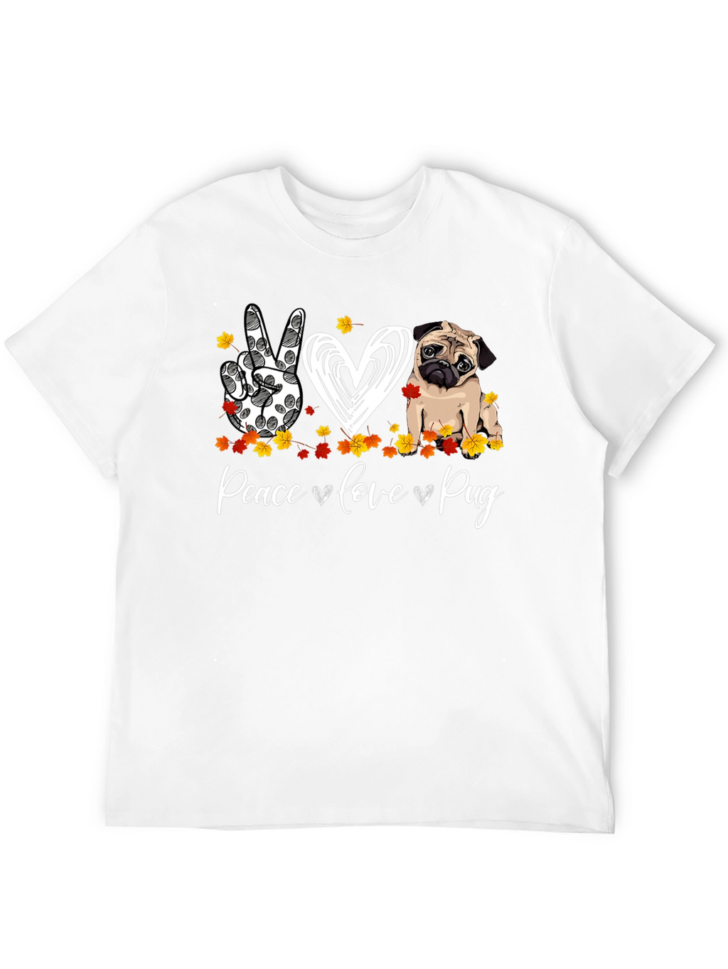 Peace Love Pug Graphic T-Shirt