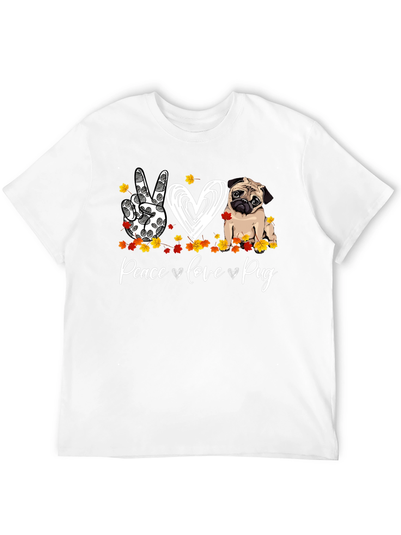Peace Love Pug Graphic T-Shirt