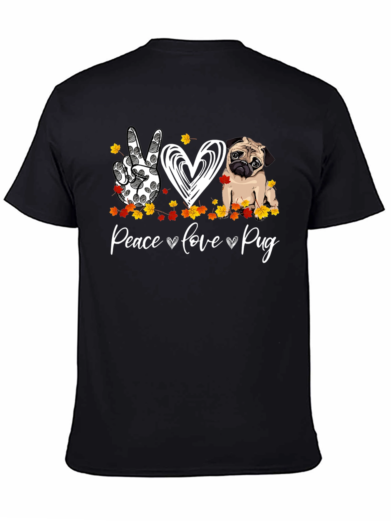 Peace Love Pug Graphic T-Shirt