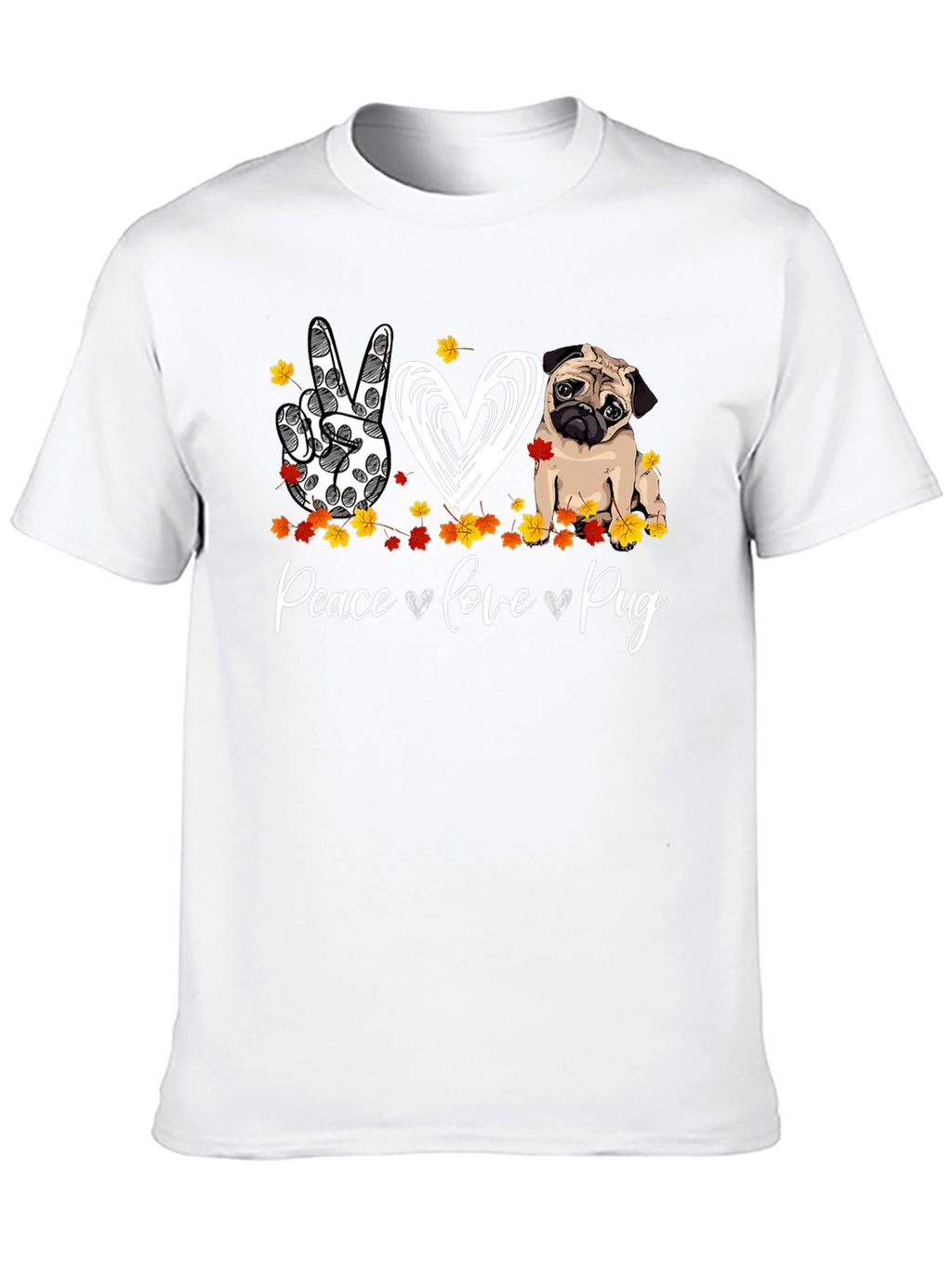 Peace Love Pug Graphic T-Shirt