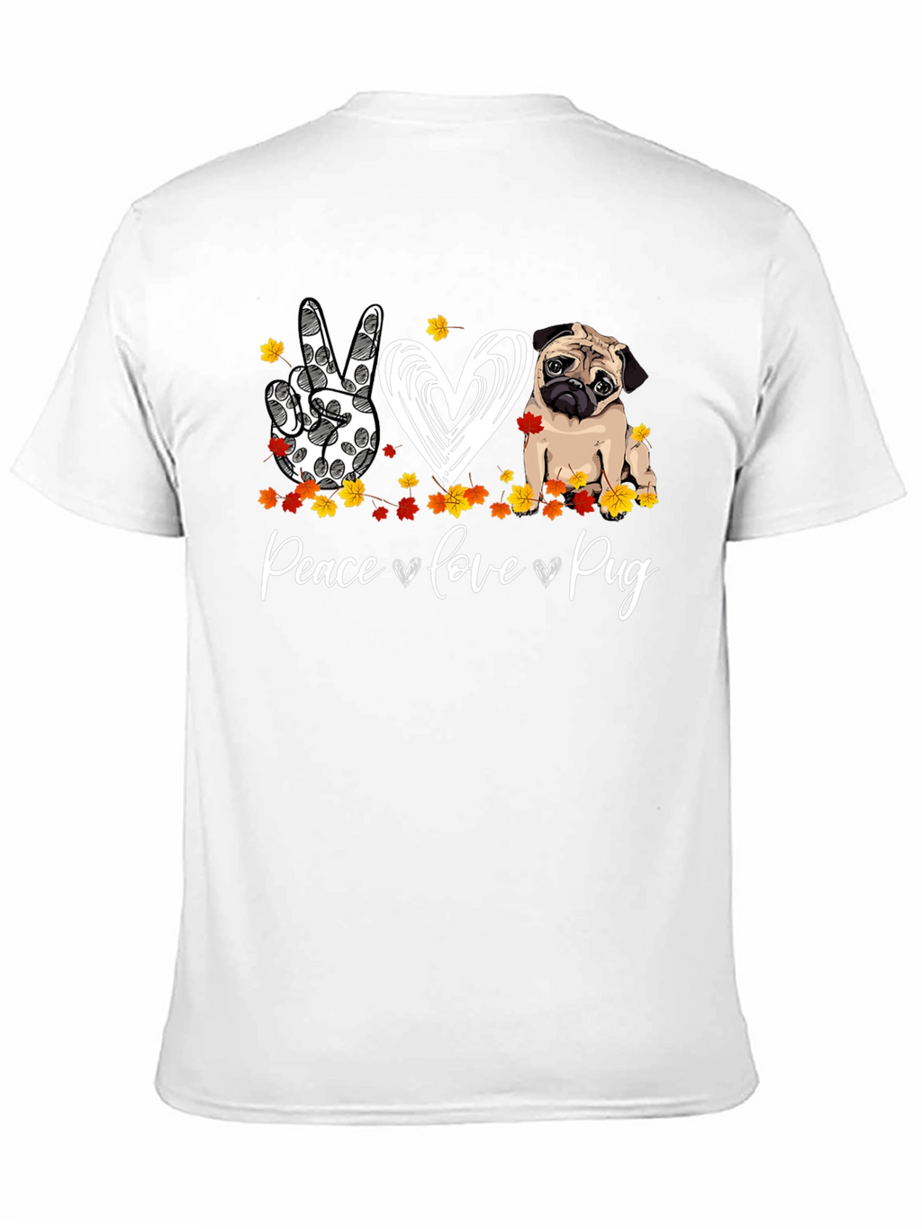 Peace Love Pug Graphic T-Shirt