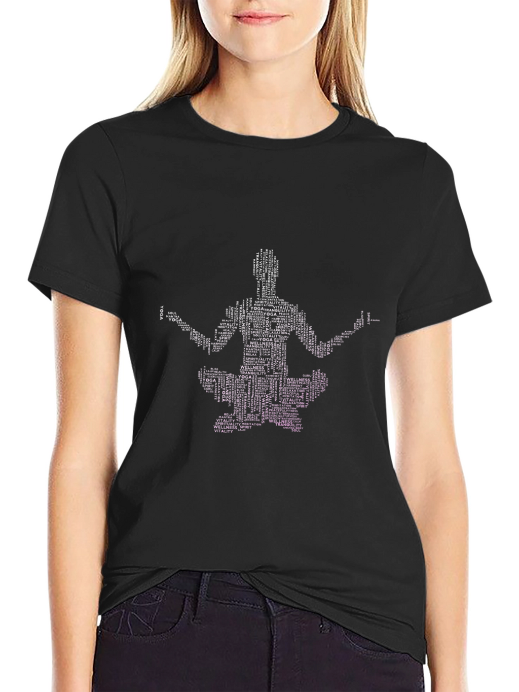 Yoga Word Art T-Shirt - Spiritual Wellness Tee