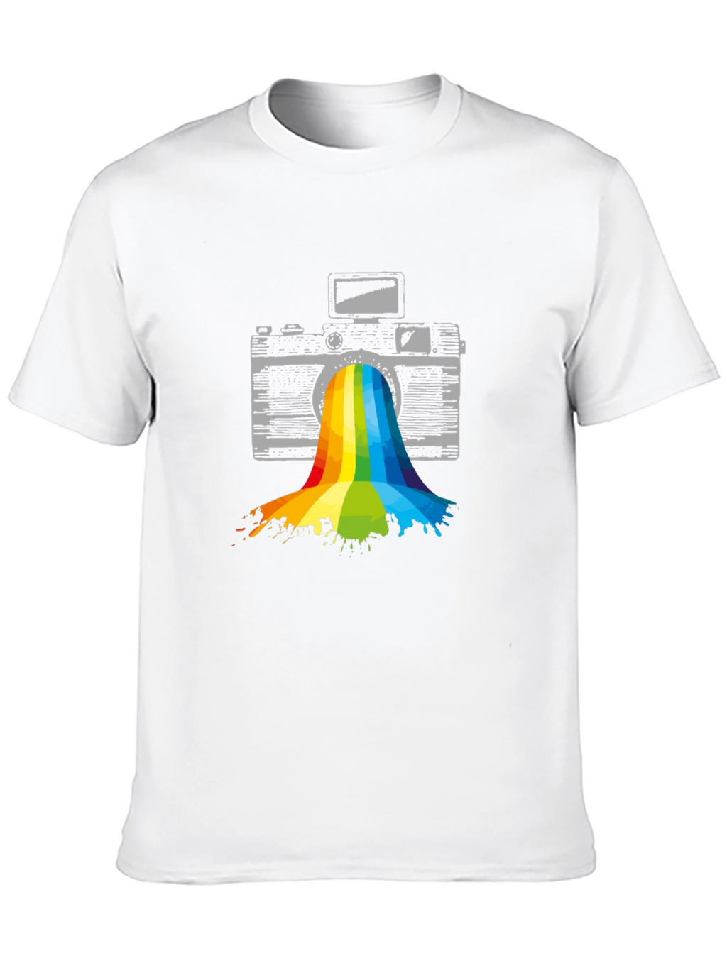 Rainbow Camera T-Shirt - Artistic Photography Tee