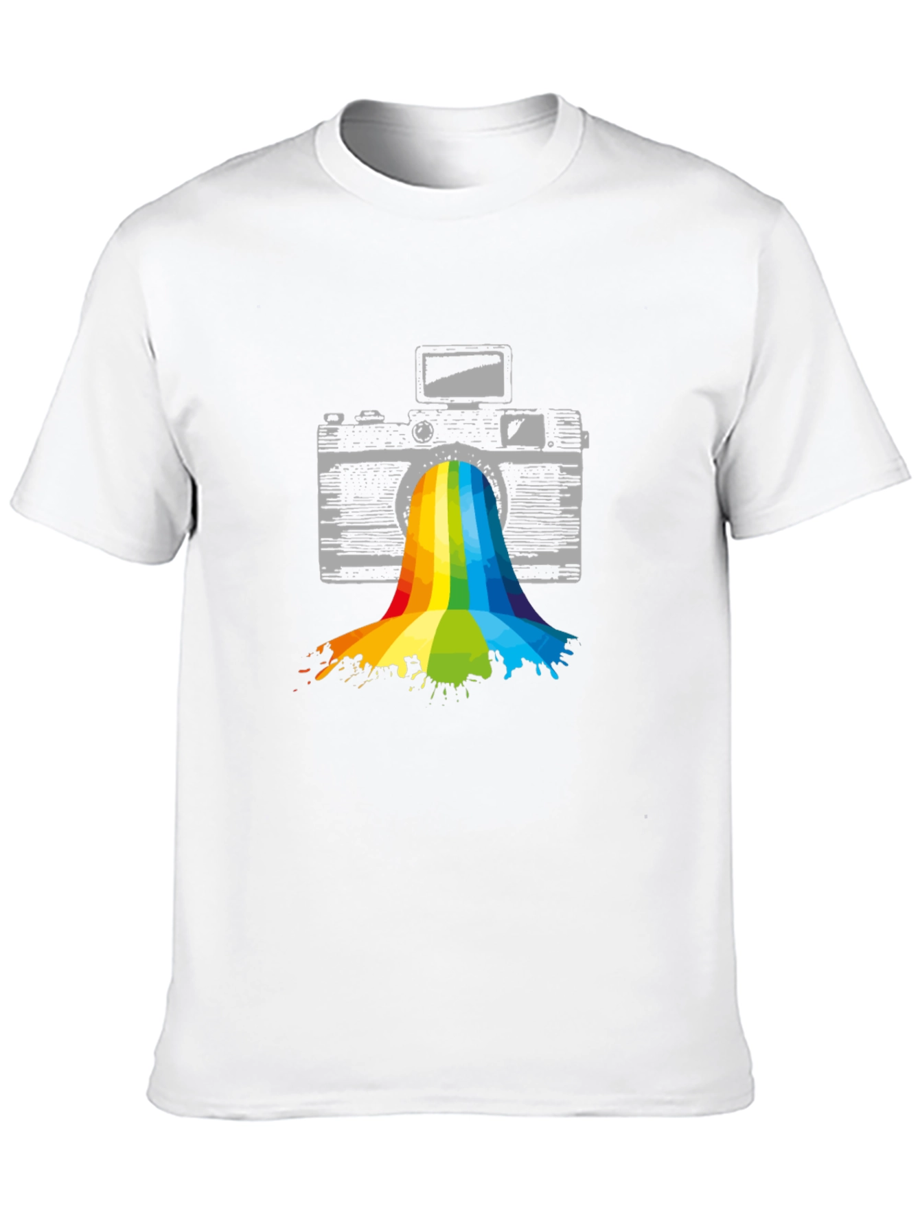 Rainbow Camera T-Shirt - Artistic Photography Tee