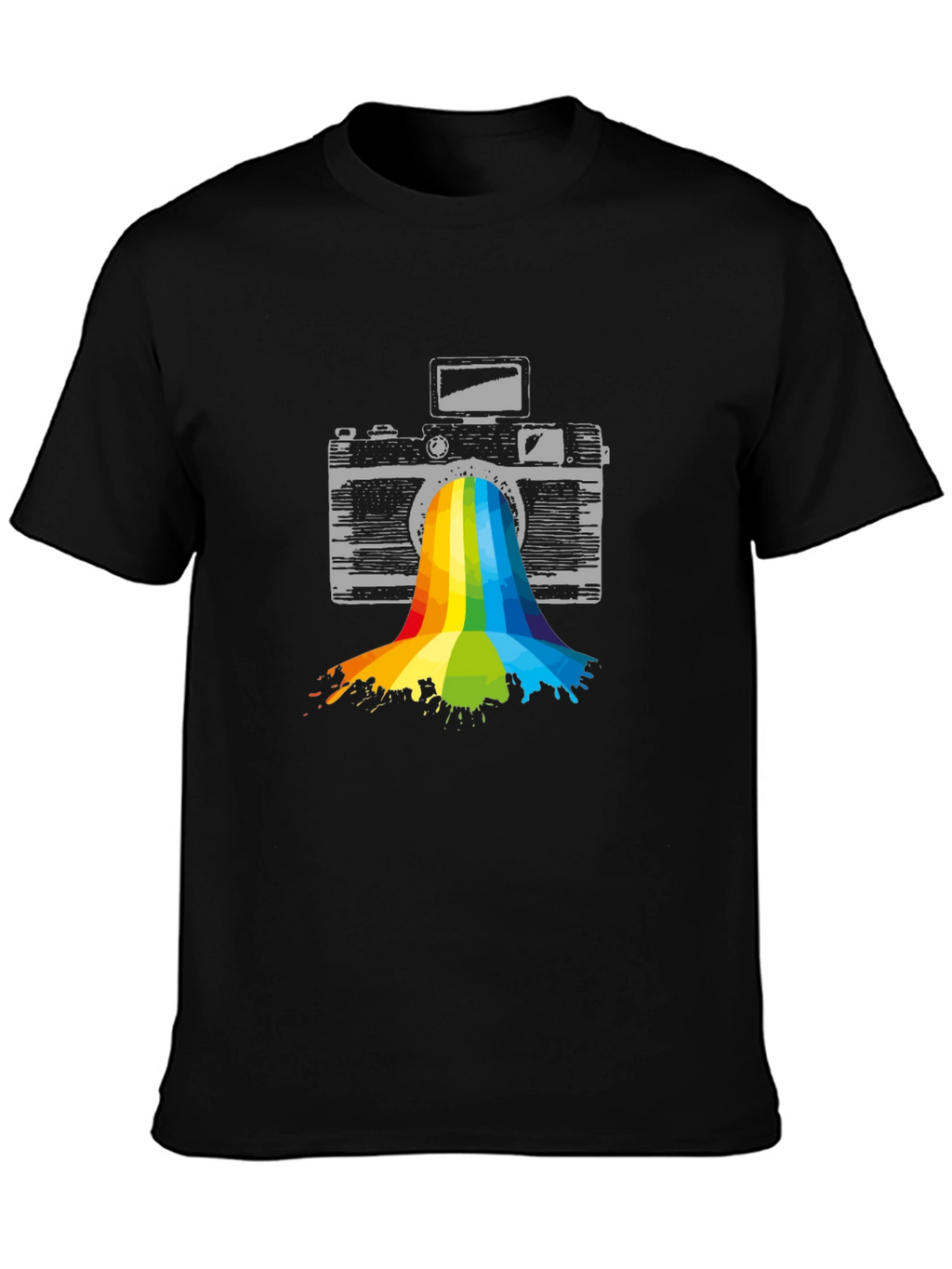 Rainbow Camera T-Shirt - Artistic Photography Tee