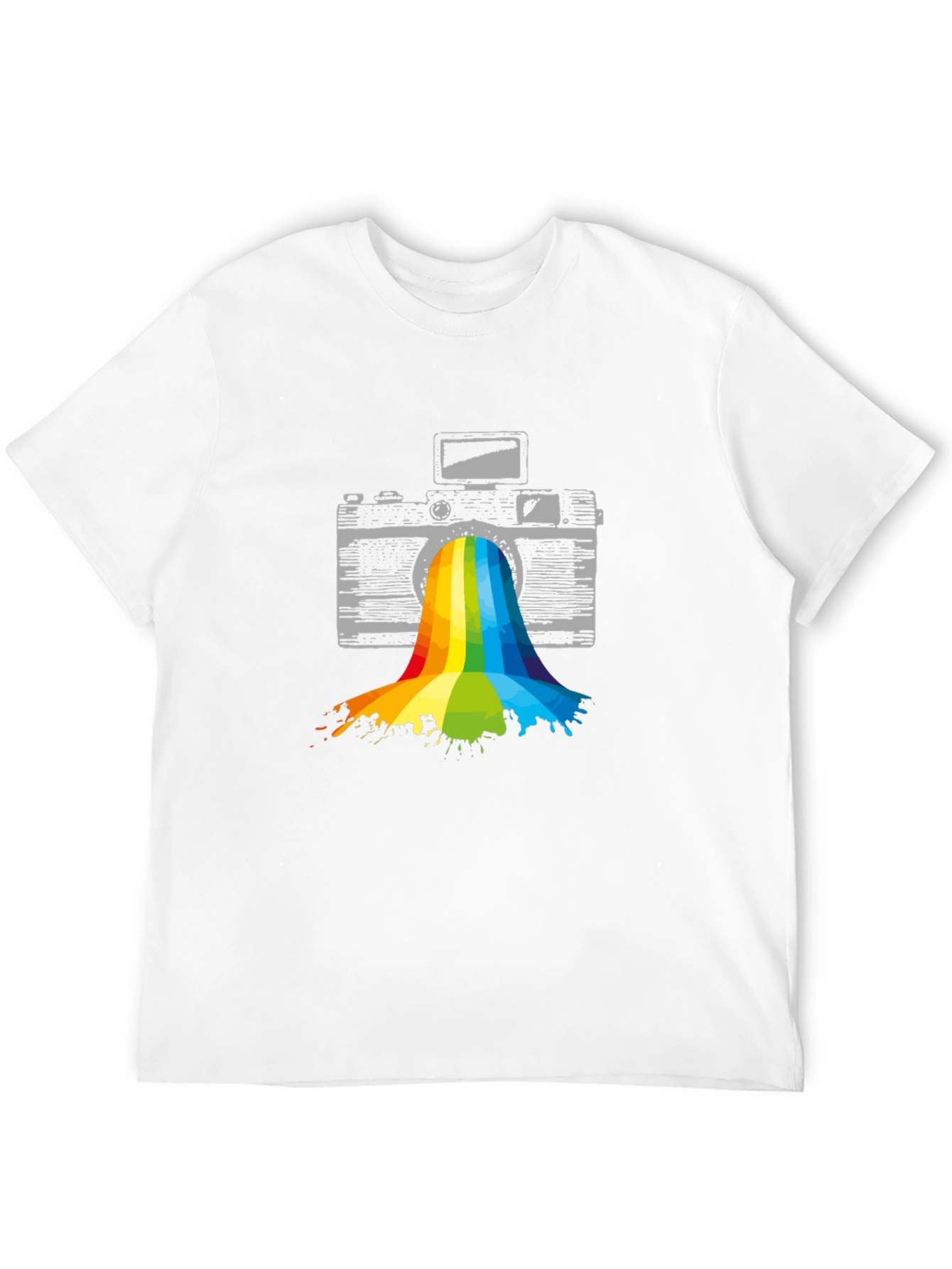 Rainbow Camera T-Shirt - Artistic Photography Tee