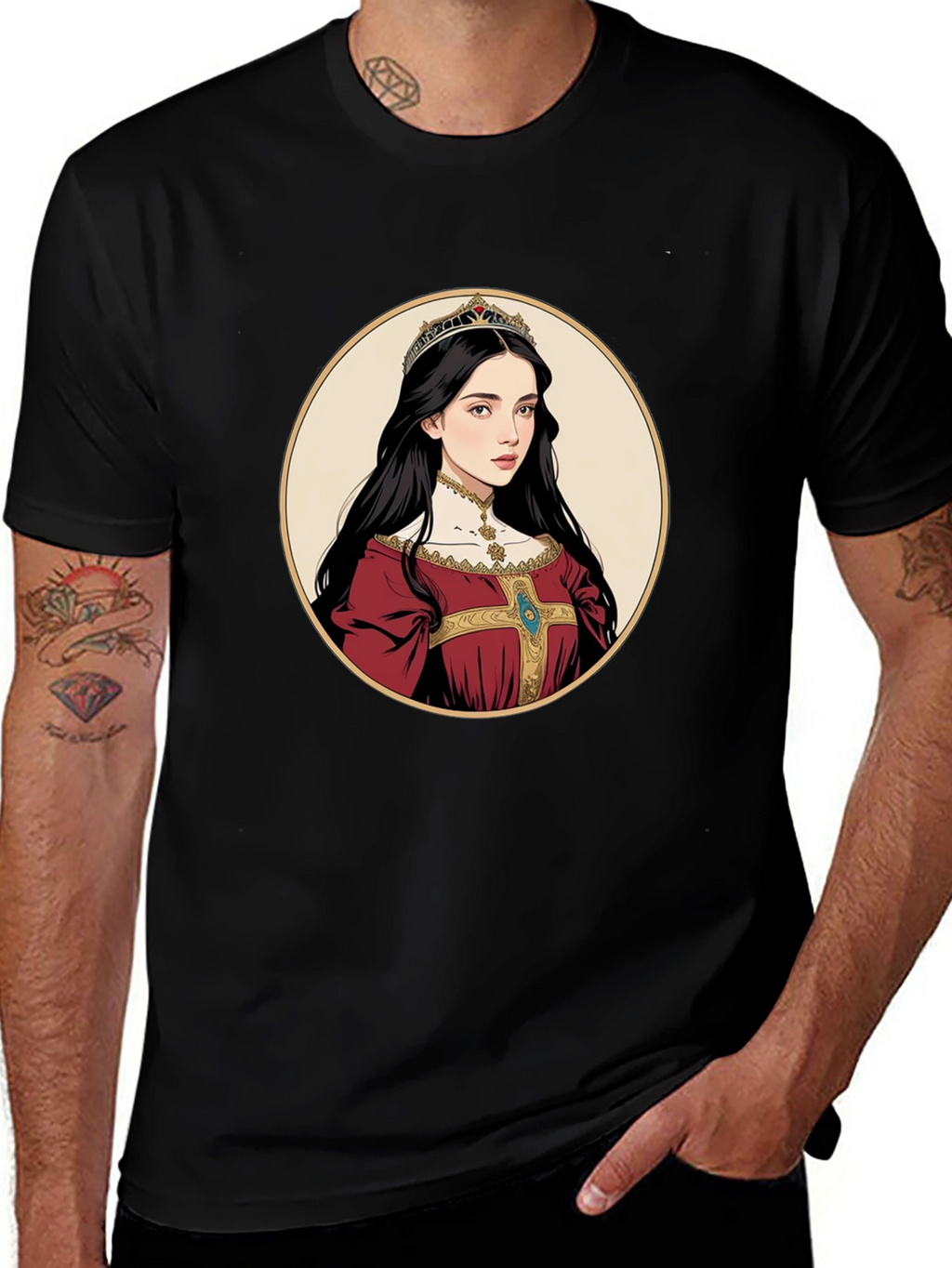 Queen Portrait Graphic Tee - Black