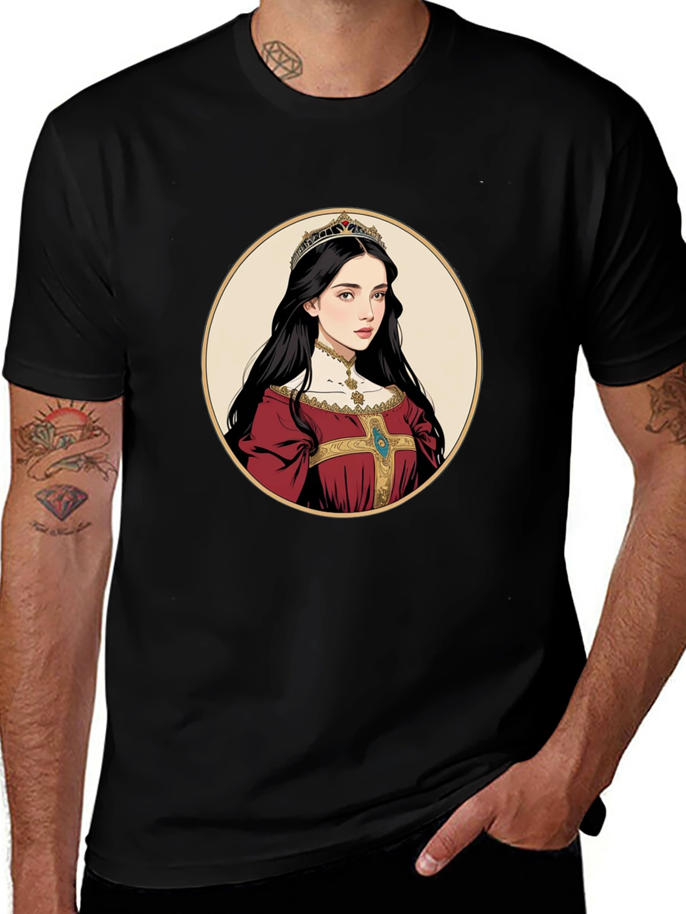 Queen Portrait Graphic Tee - Black