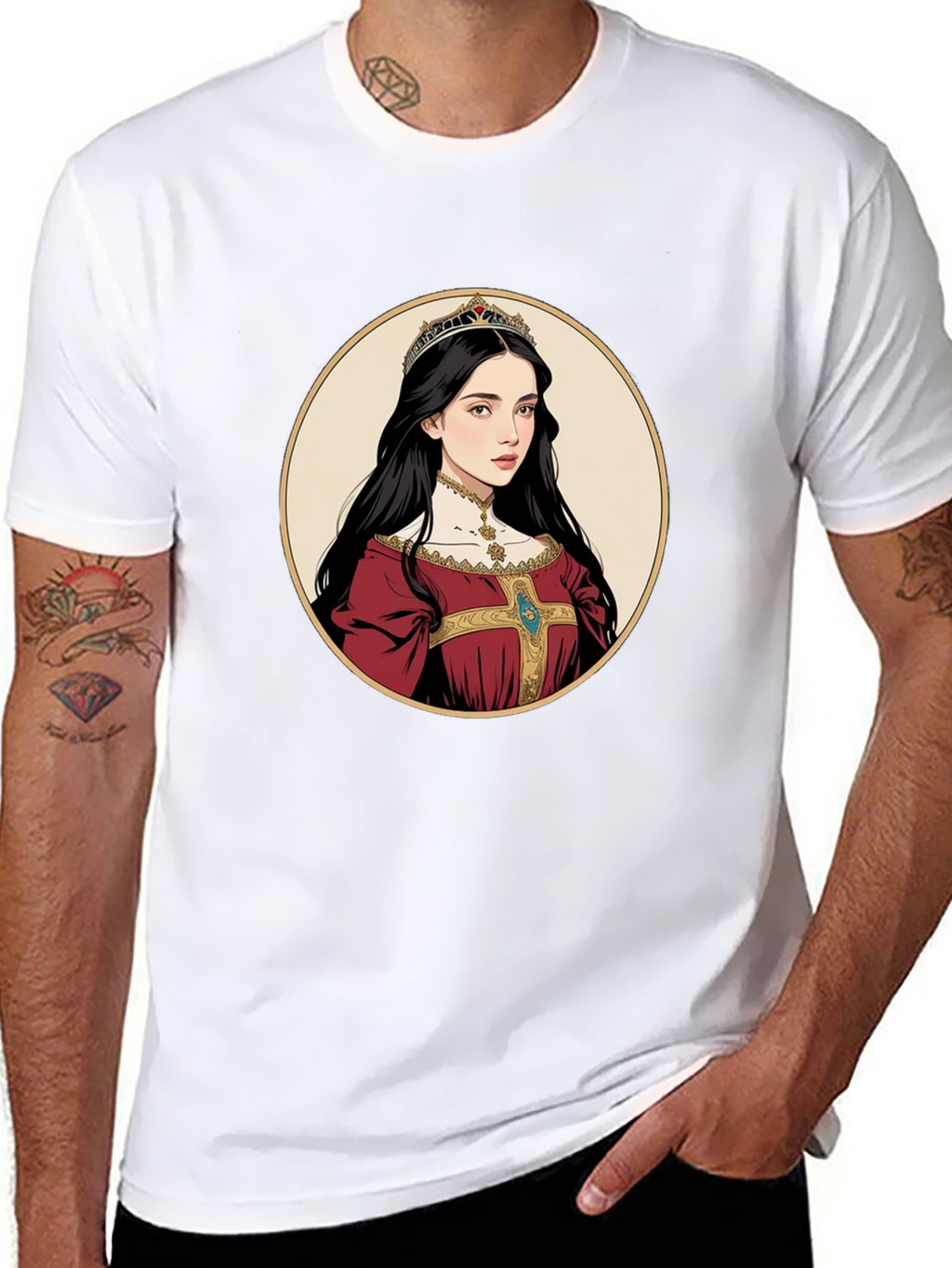 Queen Portrait Graphic Tee - Black