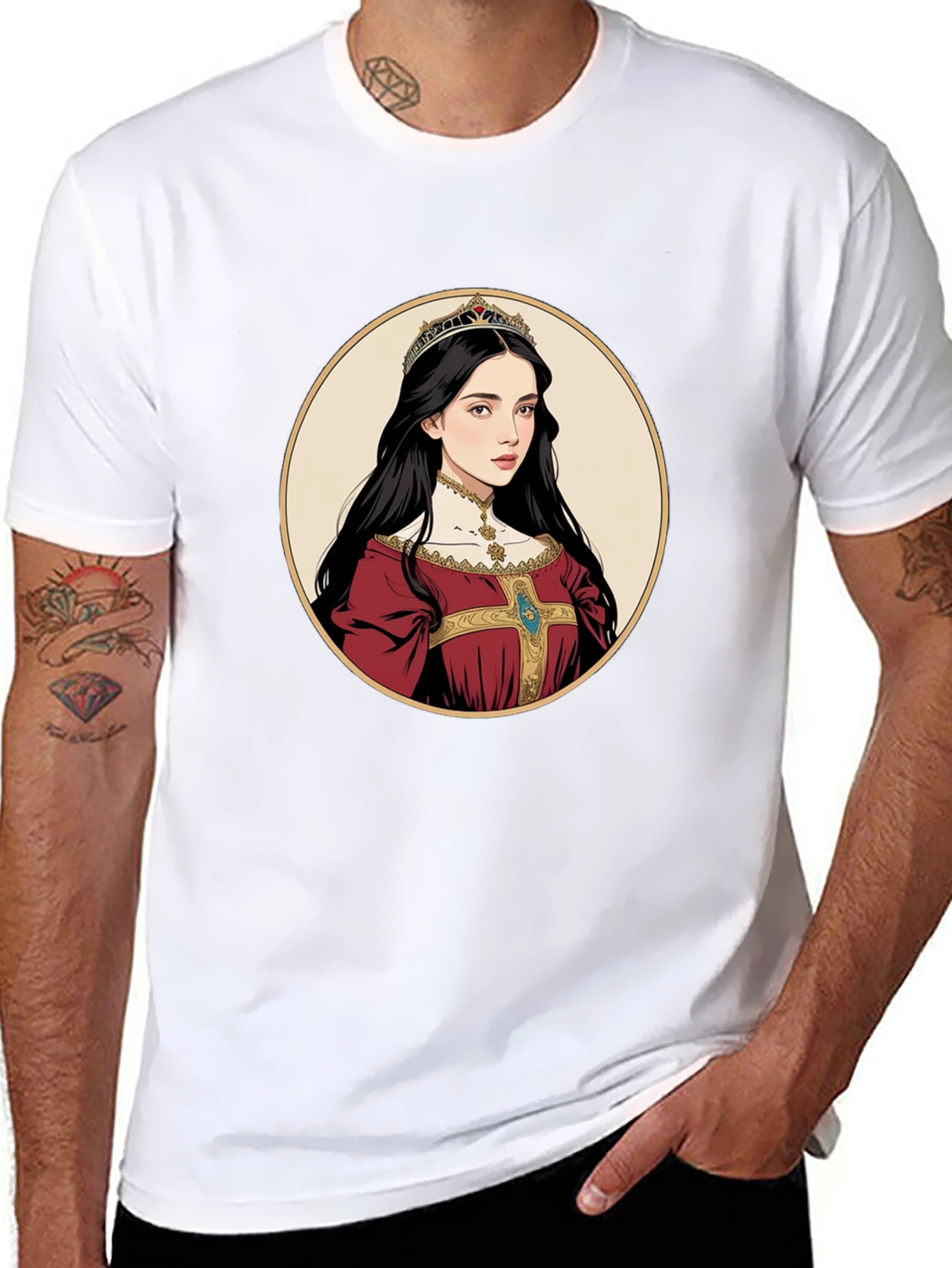 Queen Portrait Graphic Tee - Black