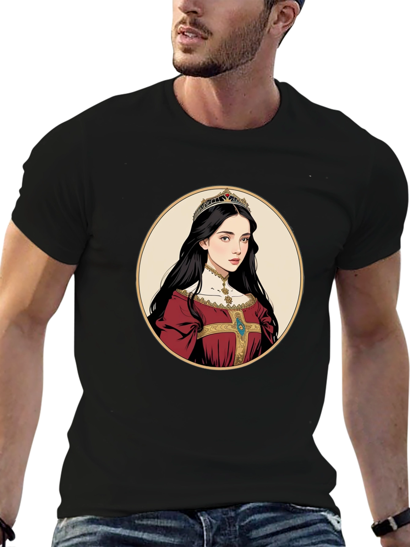 Queen Portrait Graphic Tee - Black