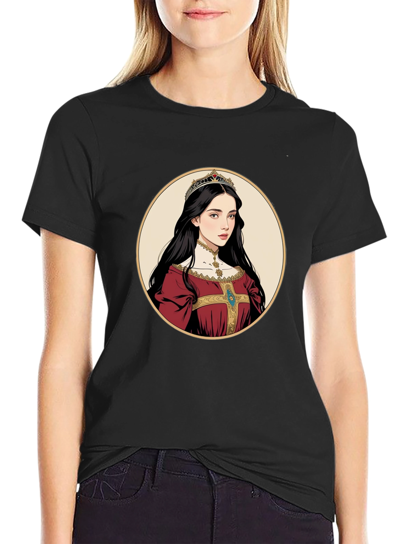 Queen Portrait Graphic Tee - Black