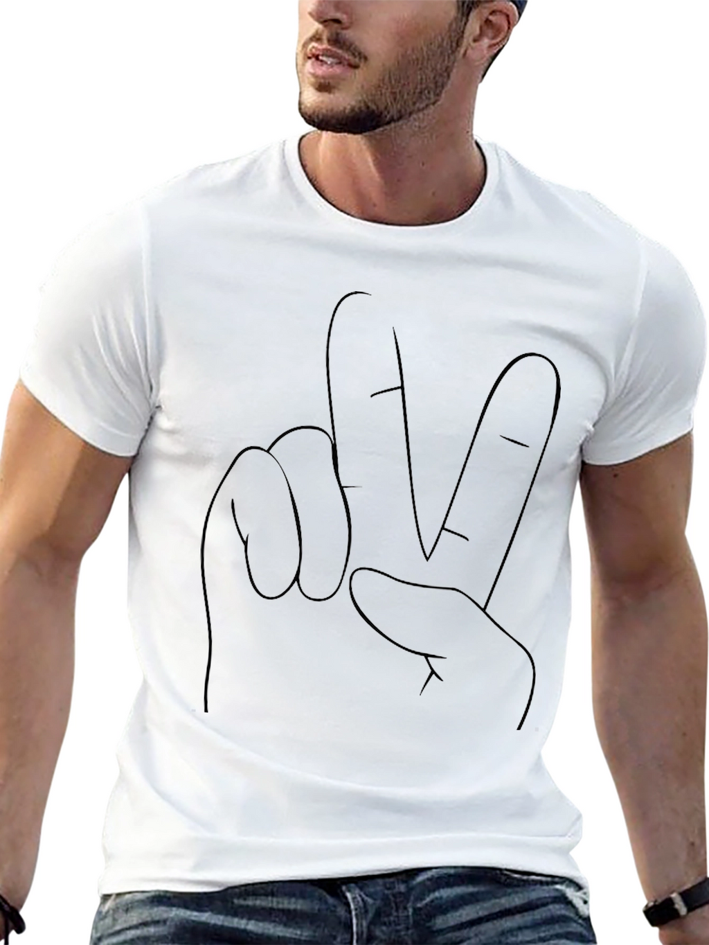 Peace Sign Graphic Tee - Black