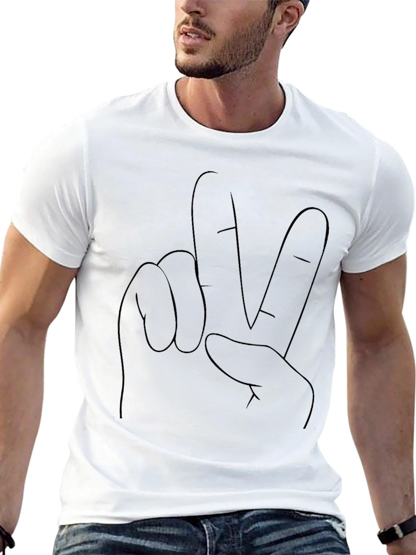 Peace Sign Graphic Tee - Black